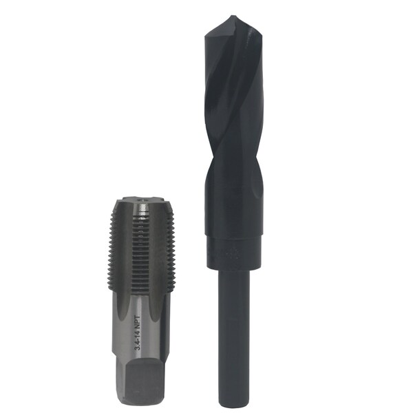 Drill America 3/4" NPT Tap and 59/64" HSS Drill Bit POU3/4NPTW/DRILL Zoro